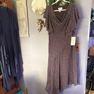 Adrianna Papell Cowl Neck Midi Dress